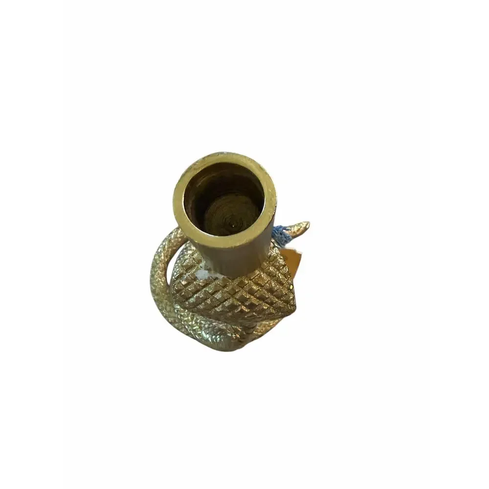 World Market Brass Cobra Snake Taper Candle Holder Gold Metal Pillar Candlestick